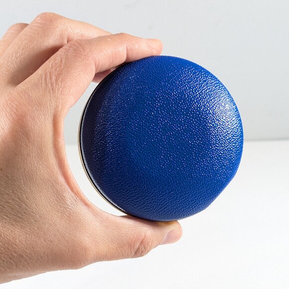 vintage mcm Deluxe travel alarm clock 7 jewels Germany round travel WORKS - Picture 12 of 14